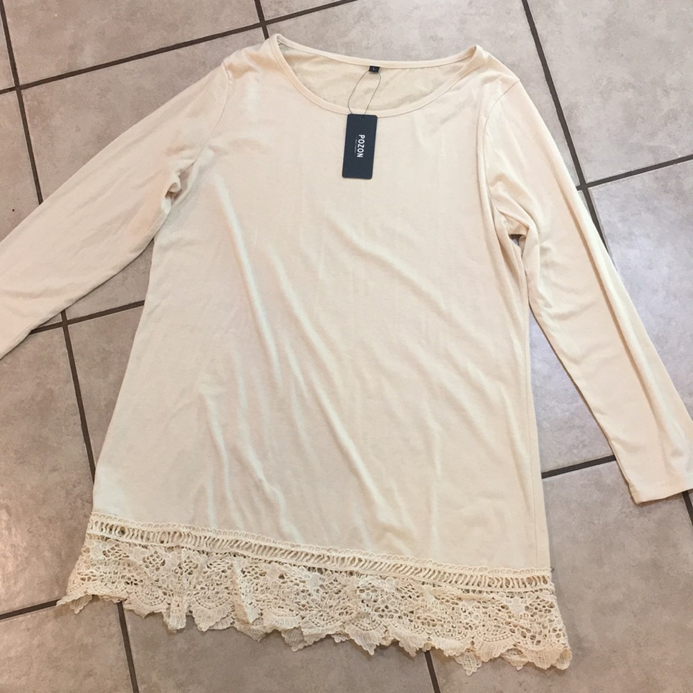 Cream & Lace Long Shirt